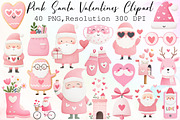 Pink Santa Valentines Clipart Bundle, an Illustration by Sublimation Artist (Thumbnail 1 of 6)