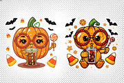 Cute Halloween Pumpkin Drink Bundle, an Illustration by Artonix (Thumbnail 4 of 5)