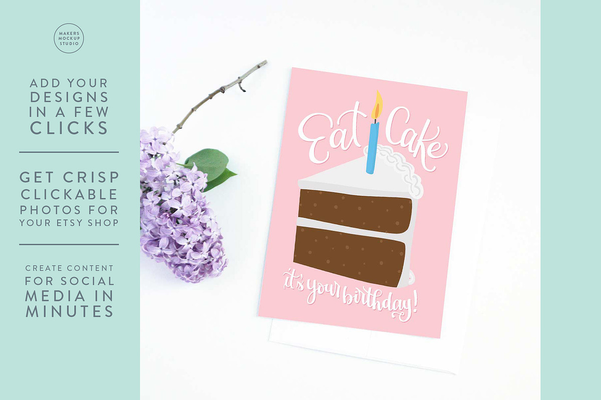 Summer Floral Greeting Card Mockup, a Product Mockup by Makers Mockup Studio (Photo 2 of 5)