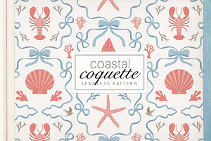 Coastal Coquette Seamless Pattern, a Pattern Graphic by Dina Mae