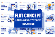 Flat Design Landing Page, a Finance Illustration by alexdndz (Thumbnail 1 of 11)