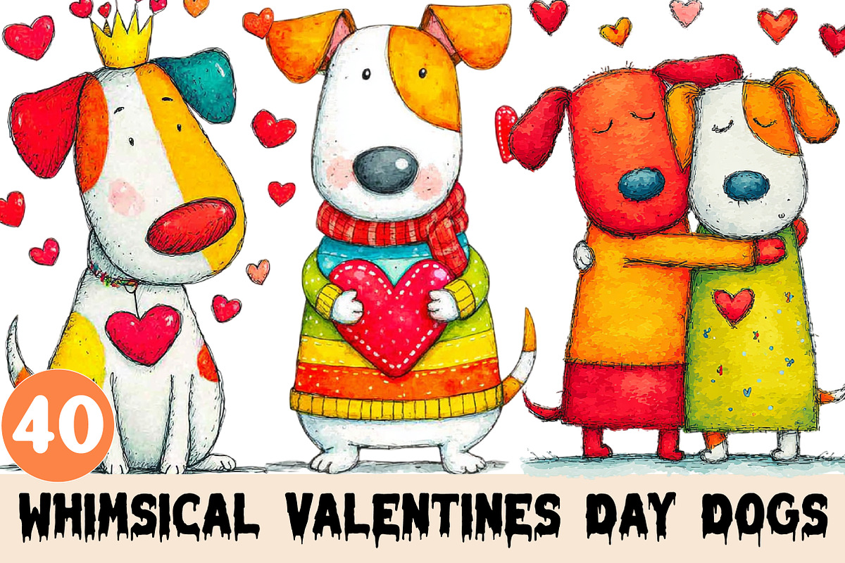 Whimsical Valentines Day Dogs, a Graphic by CitraGraphics (Photo 1 of 4)