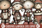 Christmas Whimsical Cats Clipart, an Illustration by Designking (Thumbnail 1 of 5)