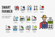 Robot smart farm line icons, a Technology Illustration by Vector Tradition (Thumbnail 1 of 3)