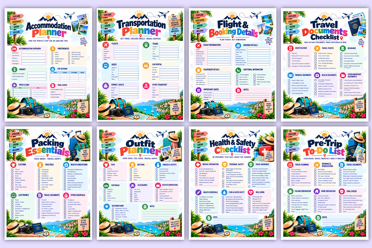 Wanderlust Planning Journal | Travel, a Stationery Template by Mustafiz (Photo 4 of 5)