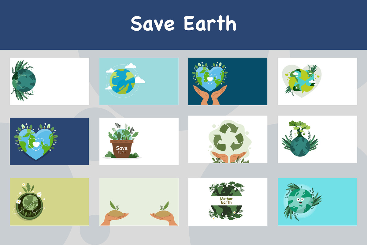 Save earth illustration background, an Object Illustration by foxndeer (Photo 1 of 4)