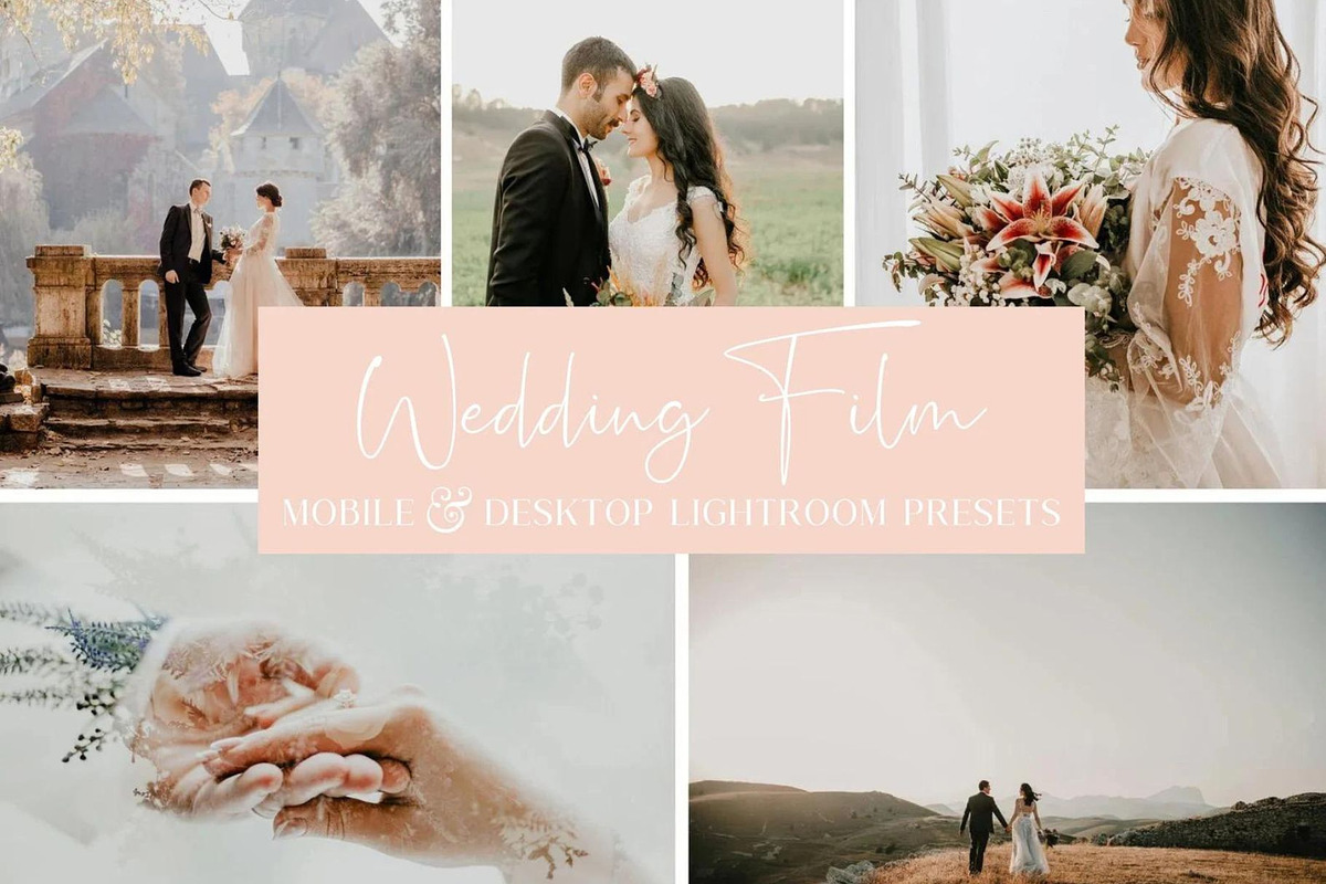 10 WEDDING FILM LIGHTROOM PRESETS, an Action Add-On by Emma Kate Creative (Photo 1 of 10)