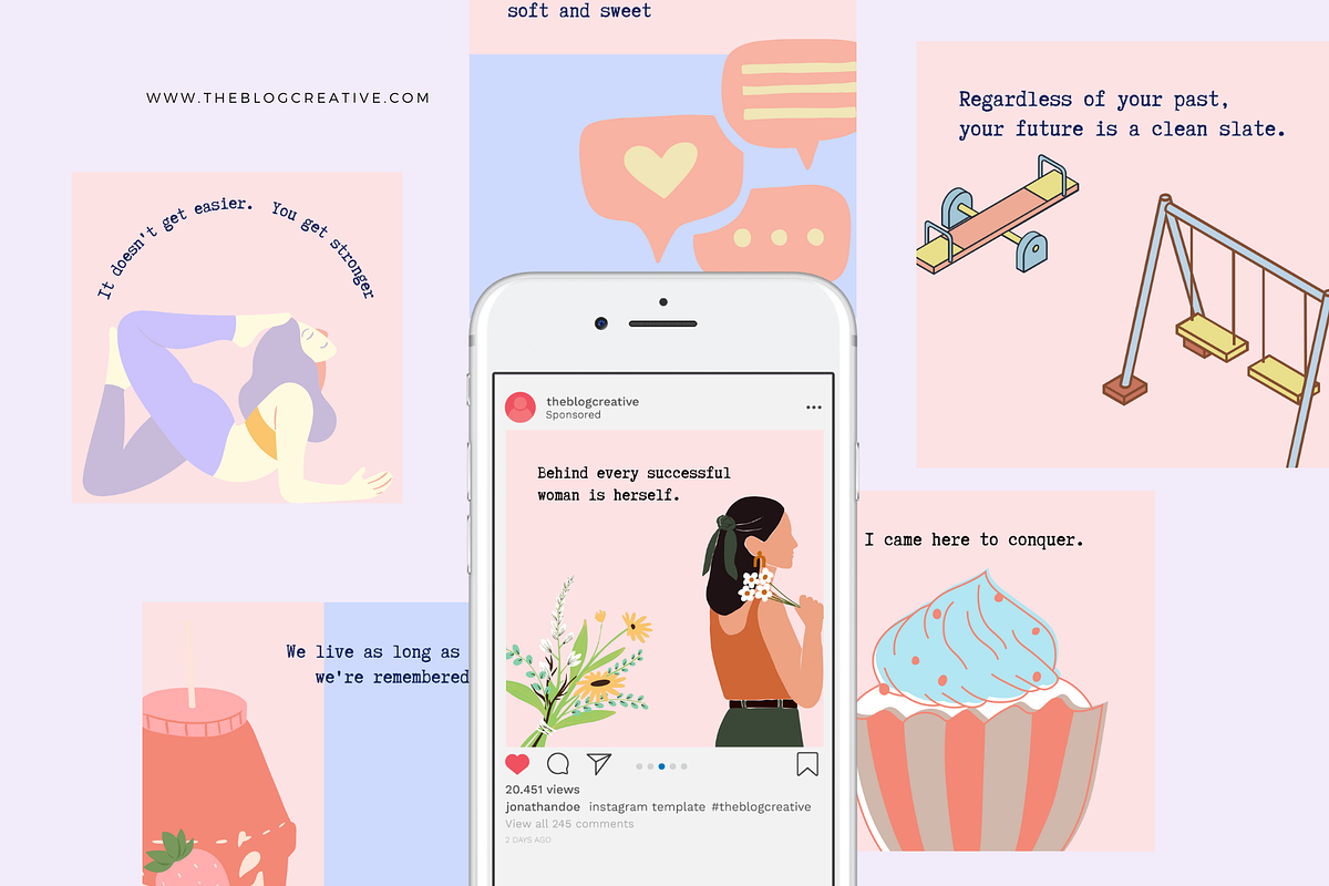 100 Motivational Canva Quotes, a Social Media Template by The Blog Creative (Photo 3 of 6)