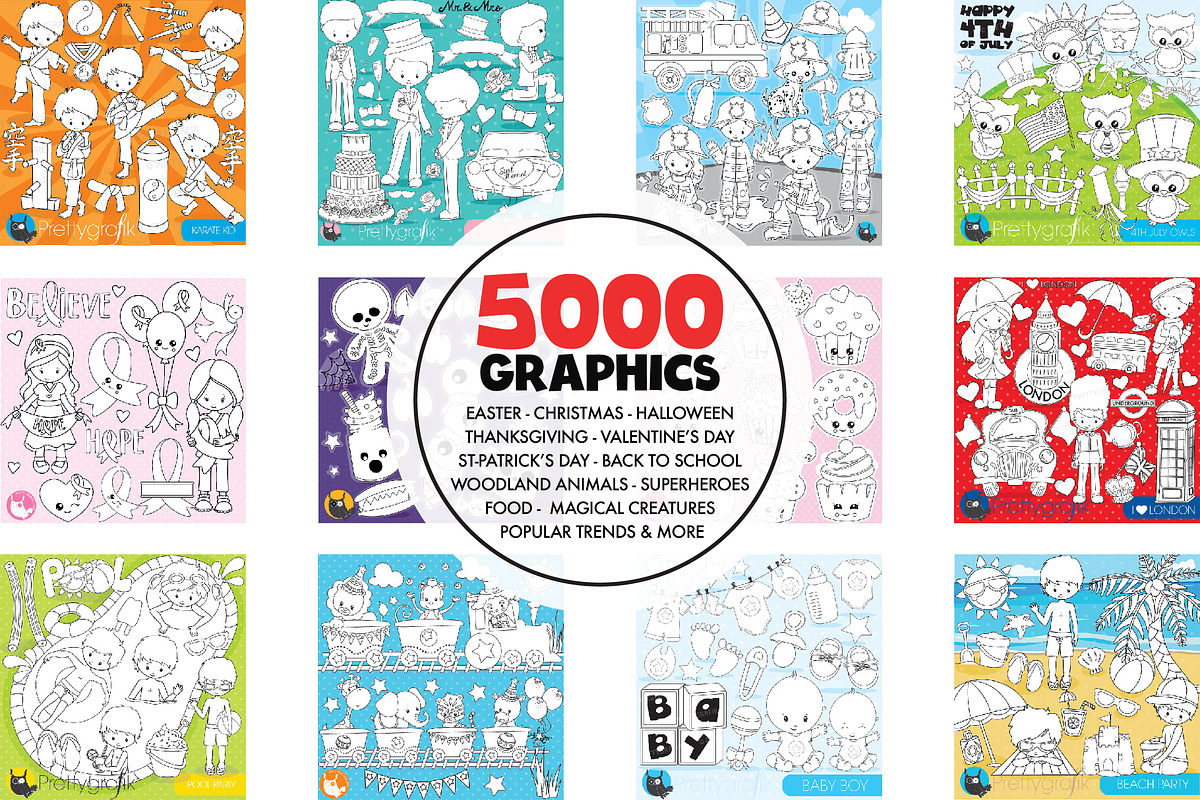 5000 in 1 - Black lines Mega Bundle, an Illustration by PrettyBundles (Photo 19 of 27)