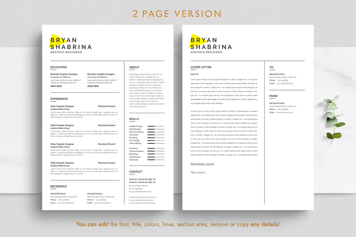 Modern ATS resume template, a Resume Template by Blackcloud_Creations (Photo 3 of 7)