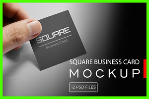 Square Business Card Mockups