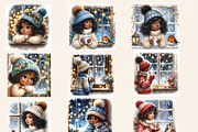 WHIMSICAL WINDOWSILL GIRL CLIPART, a Person Illustration by Daring Digies (Thumbnail 2 of 7)