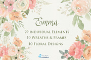 Soft Coral, Pink and White Flowers, an Illustration by Graphic Blue Bird (Thumbnail 1 of 6)