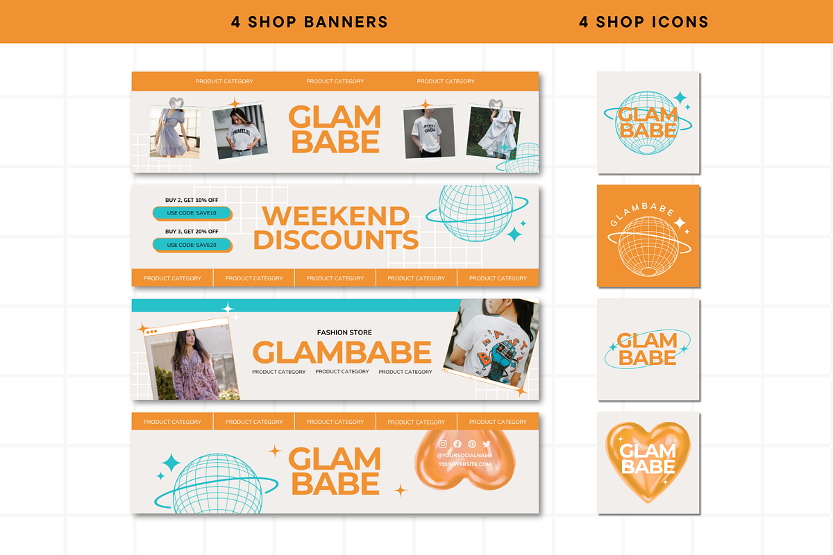 Y2k Etsy Shop Kit Template, a Branding & Logo Template by Anna Design Studio (Photo 3 of 8)