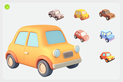 3D Cartoon Car Toy Icons, an Object Illustration by Danil Polshin (Thumbnail 1 of 8)