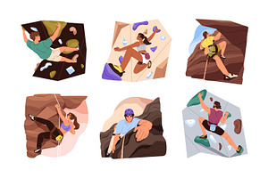 People rock climbing, bouldering set, a Sport Illustration by PaperTrident
