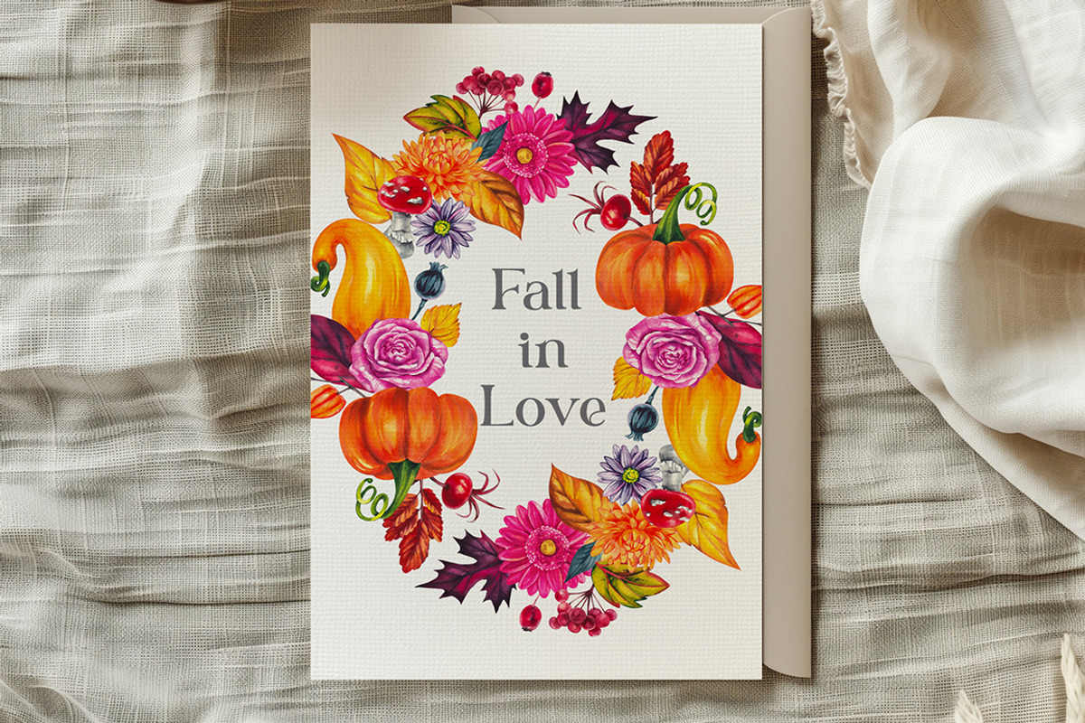 Autumn Poem Watercolor Fall clipart, a Seasonal Illustration by SashaKondr (Photo 8 of 15)