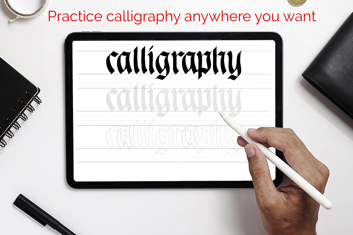 Blackletter Calligraphy Workbook Set, a Templates & Theme by ZenLettering (Photo 7 of 9)