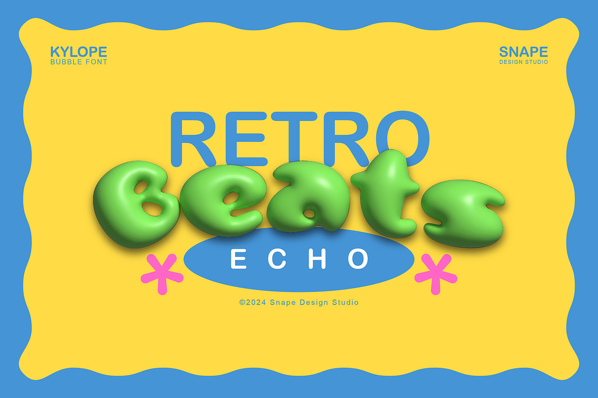 Kylope - Bubble Font, a Sans Serif Font by Snape Design Studio (Photo 6 of 12)