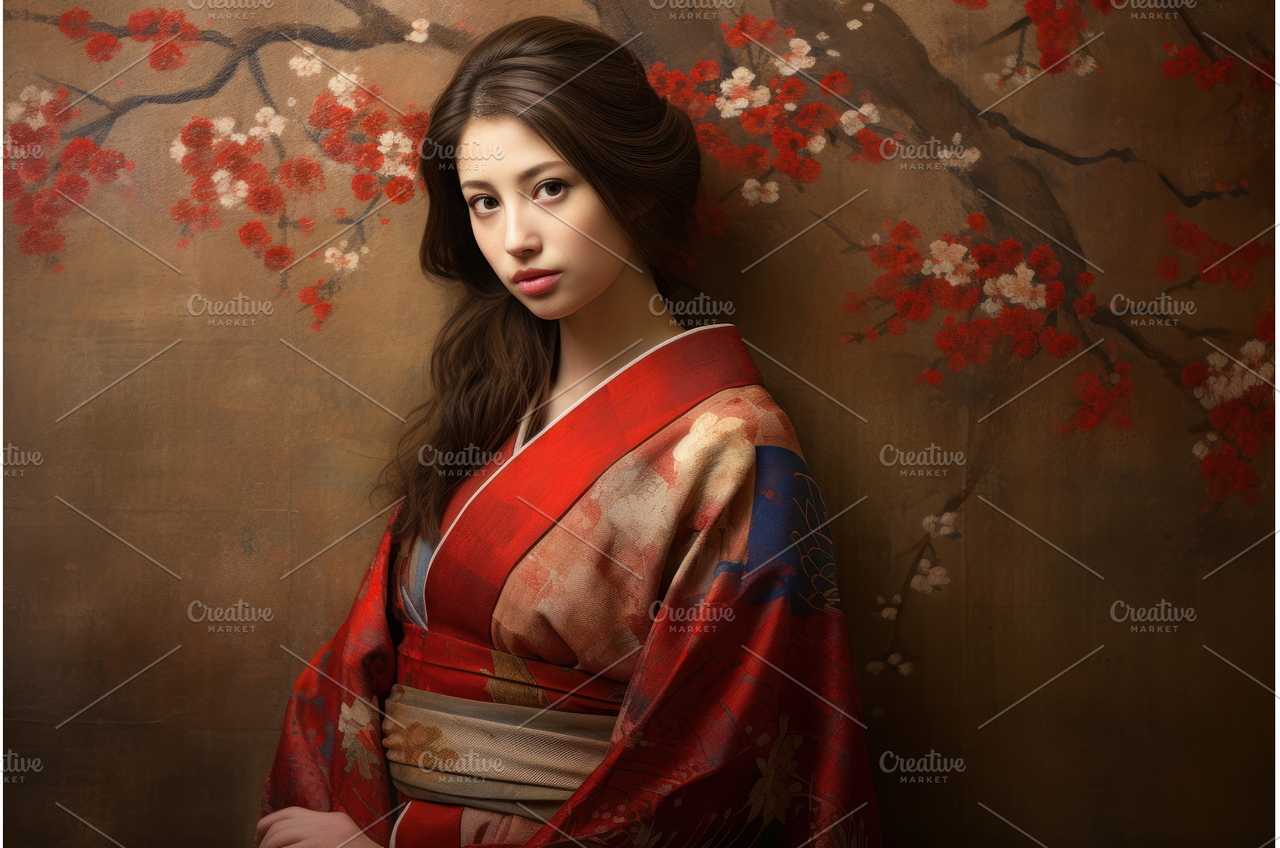 Tranquil Japanese woman kimono, a Person Photo by Ylivdesign