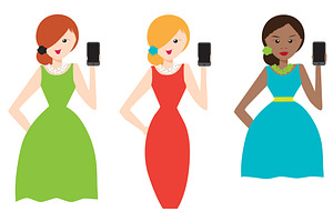 Social Girls on Phone