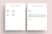 creative resume template word floral, a Resume Template by PinkJellyfish (Thumbnail 4 of 5)