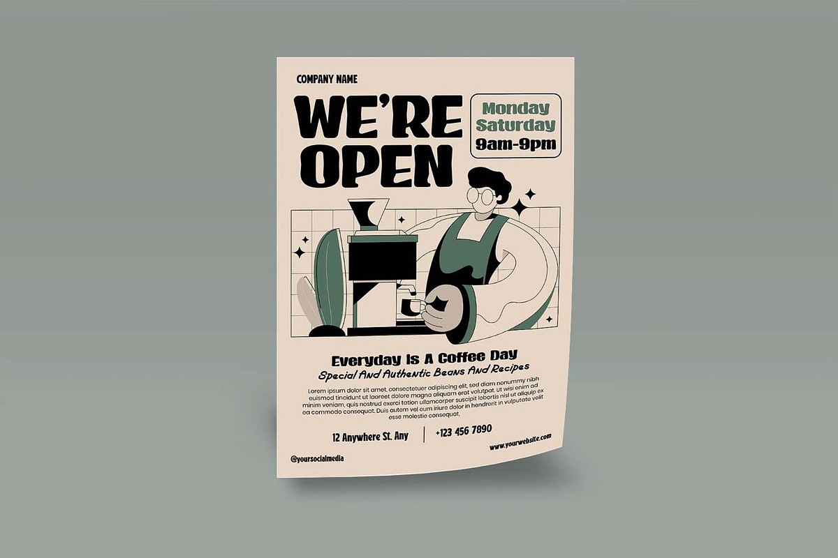 Coffee Shop Flayer, a Flyer Template by Rasiorise Studio (Photo 5 of 10)