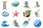 Watercolor Summer Animal Clipart, an Illustration by Designworld (Thumbnail 3 of 6)