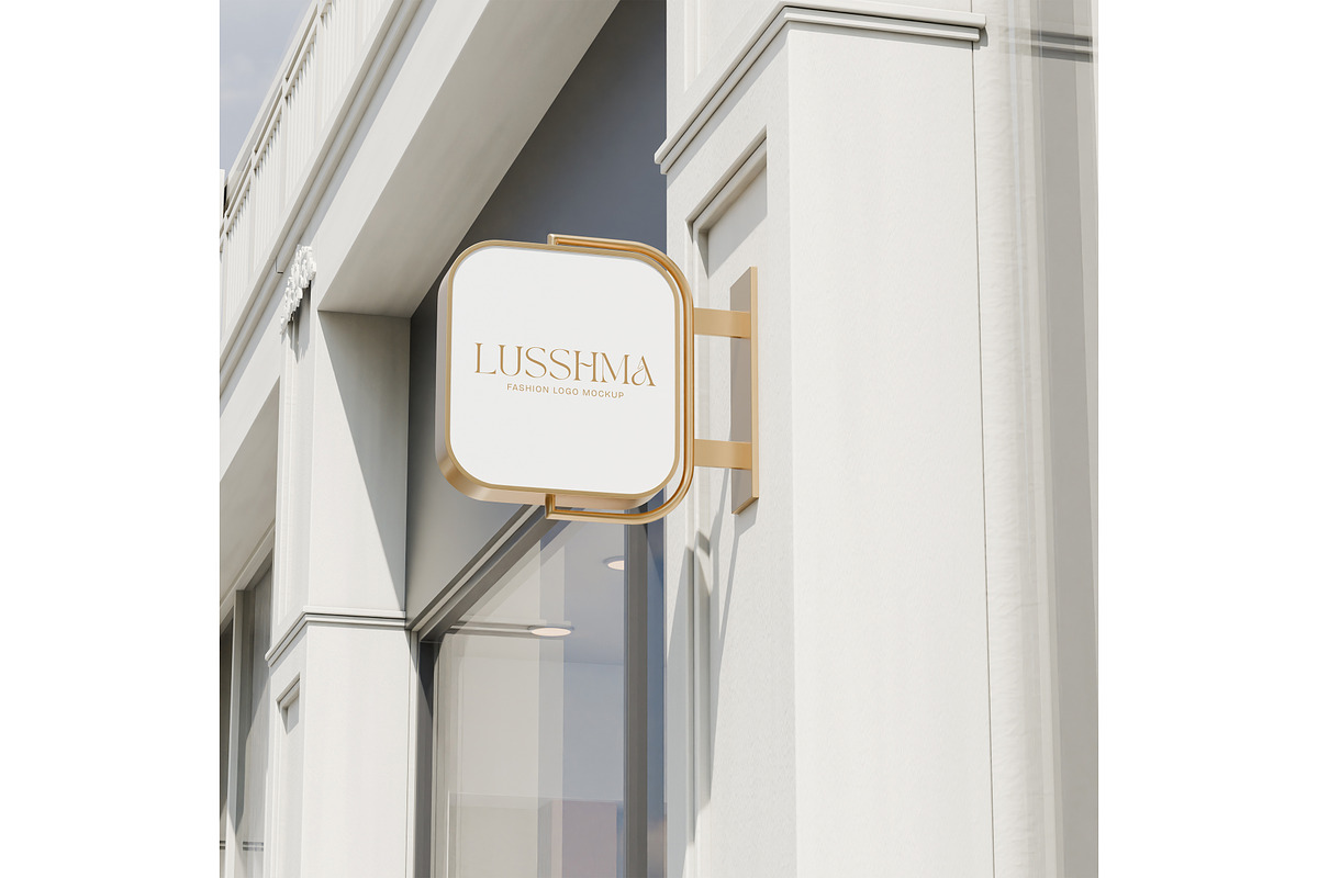 Sign & storefront logo mockup, an Advertising Mockup by Mockthethics. (Photo 9 of 12)
