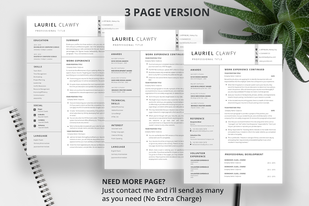 Word and Google Docs Resume Template, a Resume Template by ResumeFabs (Photo 4 of 8)