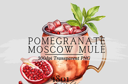 Pomegranate Moscow Mule Illustration