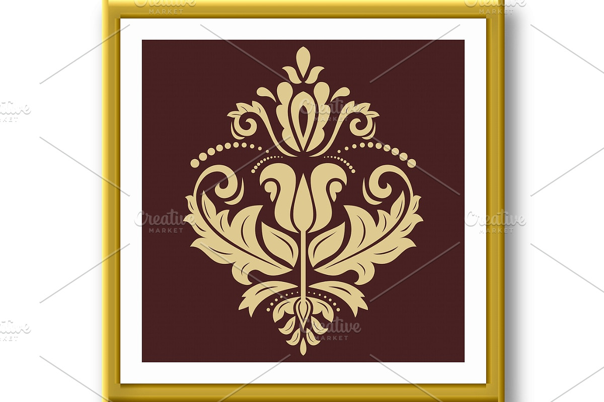 Damask Golden Vector Pattern. Orient, a Decorative Illustration by FineArtStudio (Photo 2 of 3)