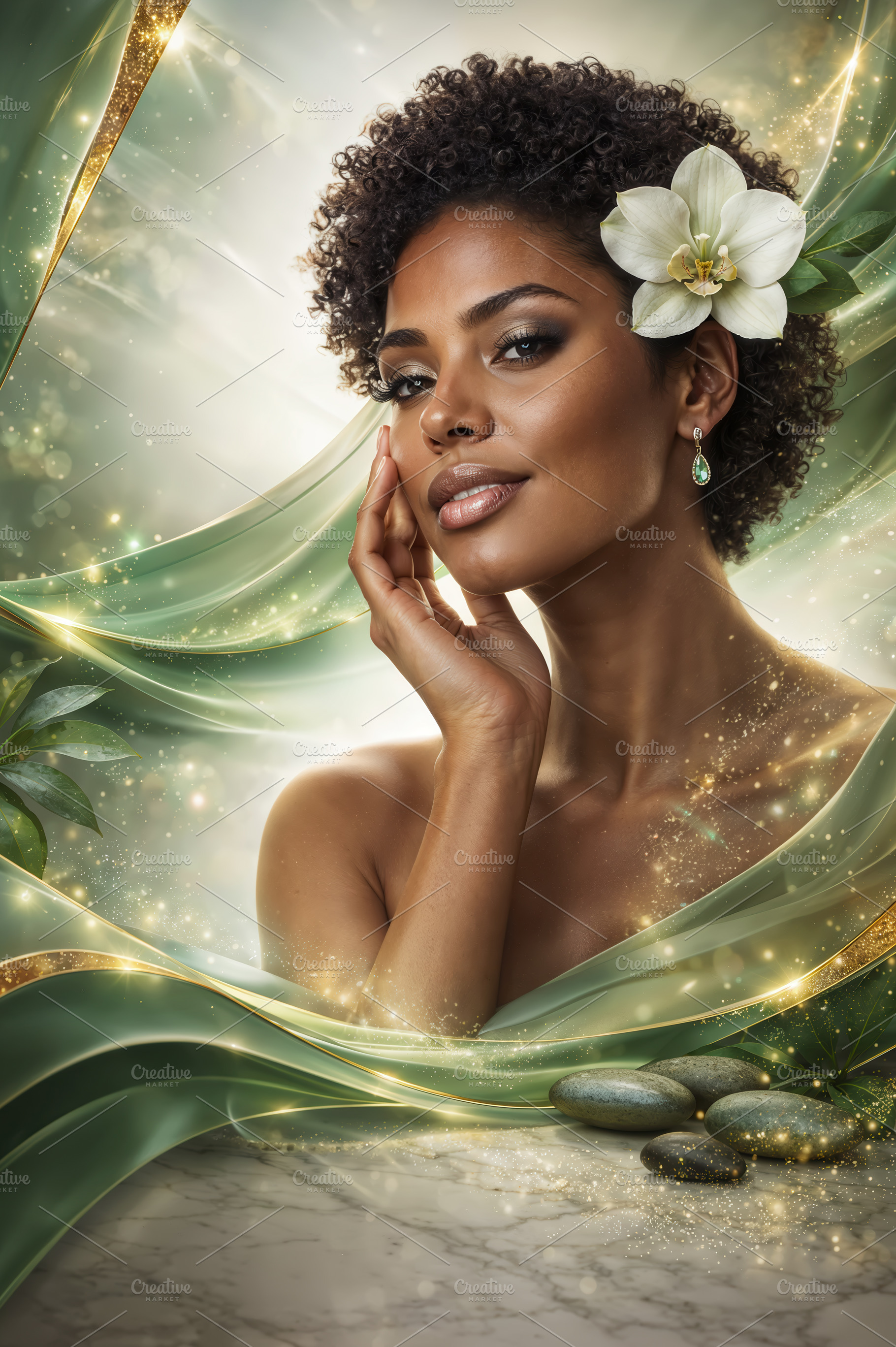 Portrait of an African American woma, a Beauty & Fashion Photo by angellodeco