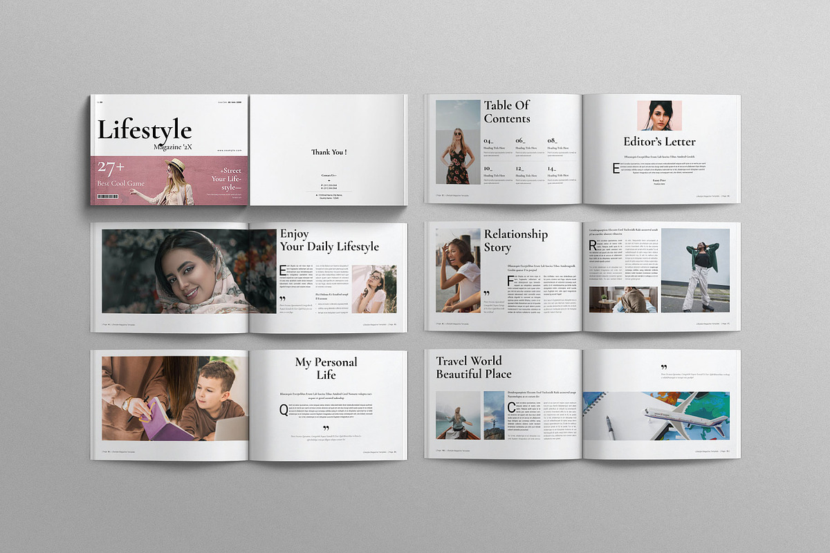Lifestyle Magazine Template Landsca preview 7