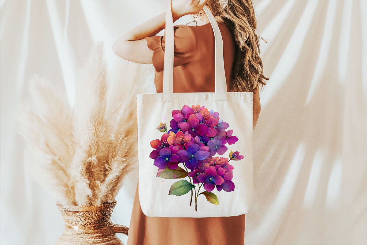 Watercolor Hydrangea Clipart, an Illustration by designcity5 (Photo 5 of 5)
