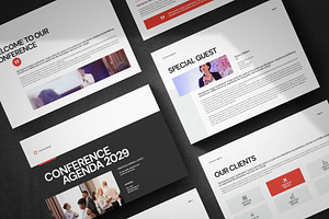 Conference Agenda Landscape Template, a Brochure Template by Pixelpick