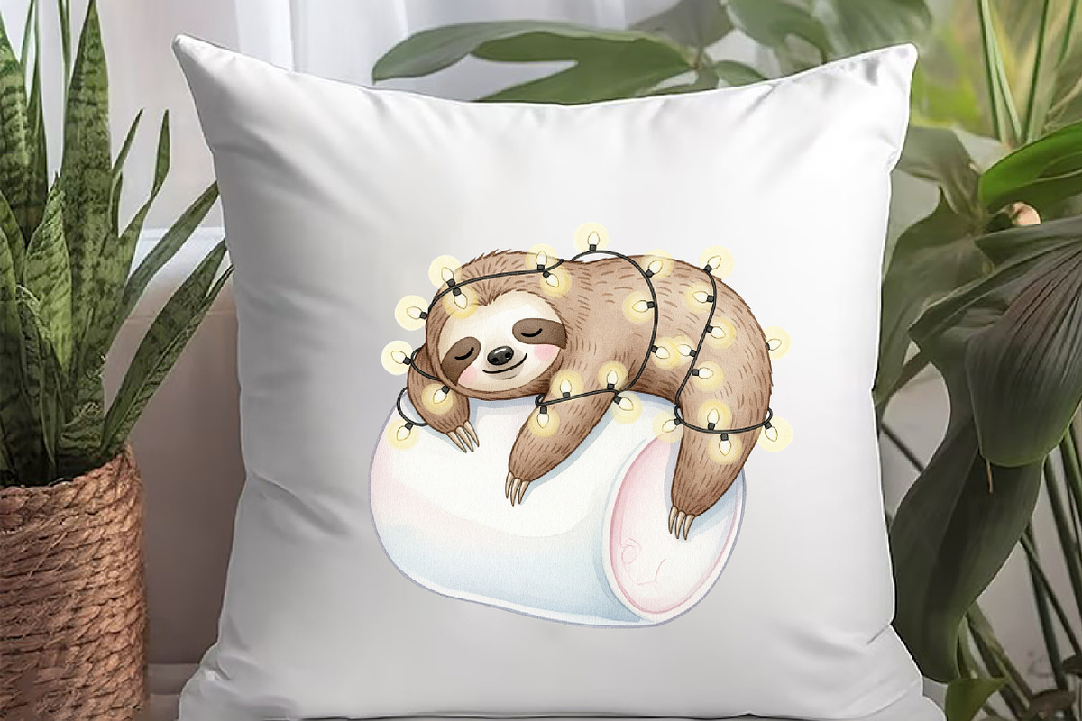 Quirky Funny Sloth Sublimation, an Illustration by Watercolor design (Photo 4 of 6)