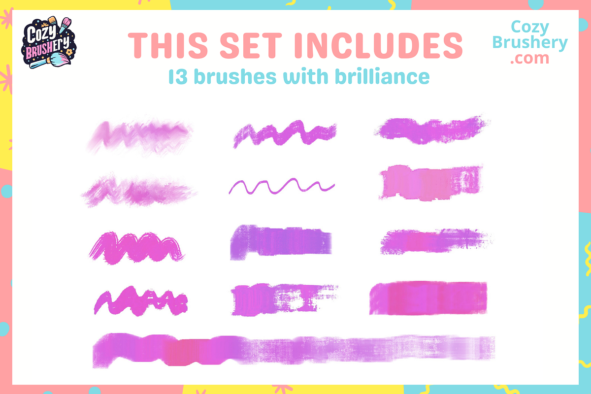 Realistic Procreate Gouache Brushes, a Brush Add-On by Cozy Brushery (Photo 3 of 10)
