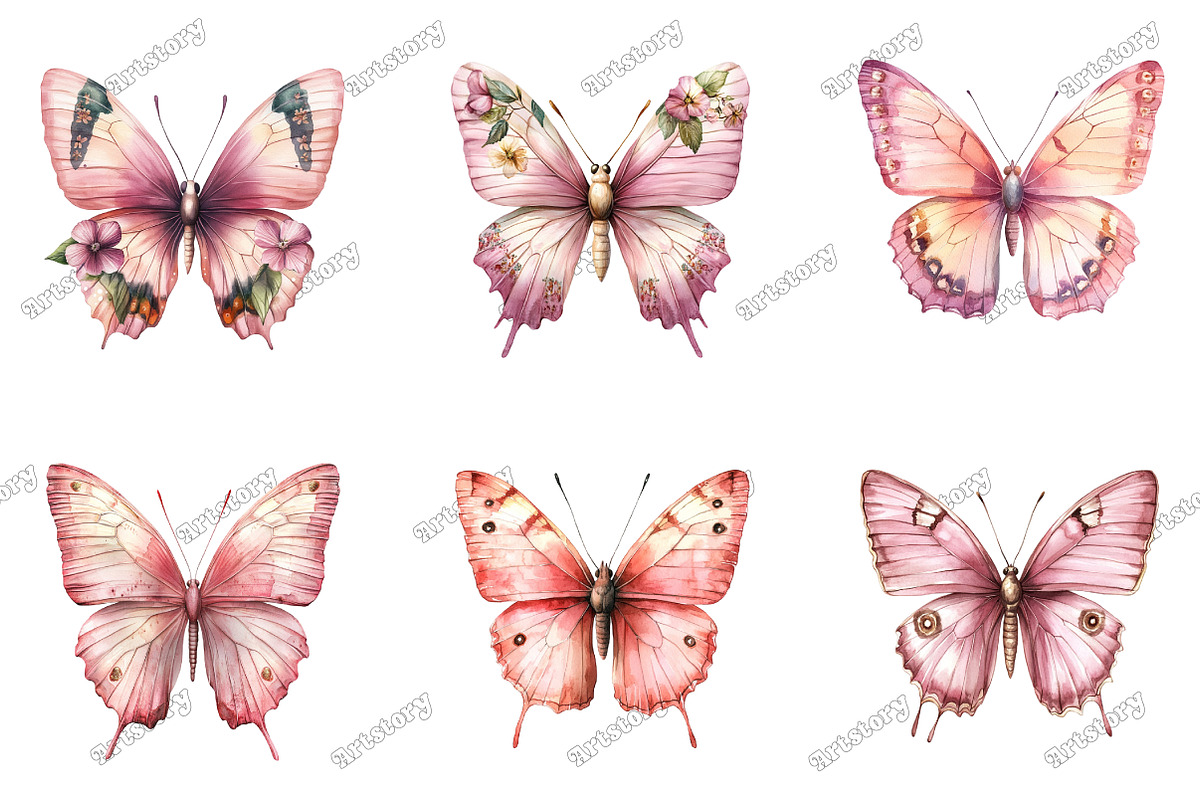 Pink Butterfly Clipart, an Illustration by designcity5 (Photo 2 of 5)