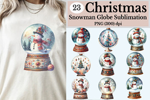 Christmas Snowman Globe Clipart Bund, an Illustration by Rose Art