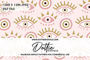 Evil Eyes on Pink Repeat Pattern, a Pattern Graphic by Dottie Digitals (Thumbnail 1 of 2)