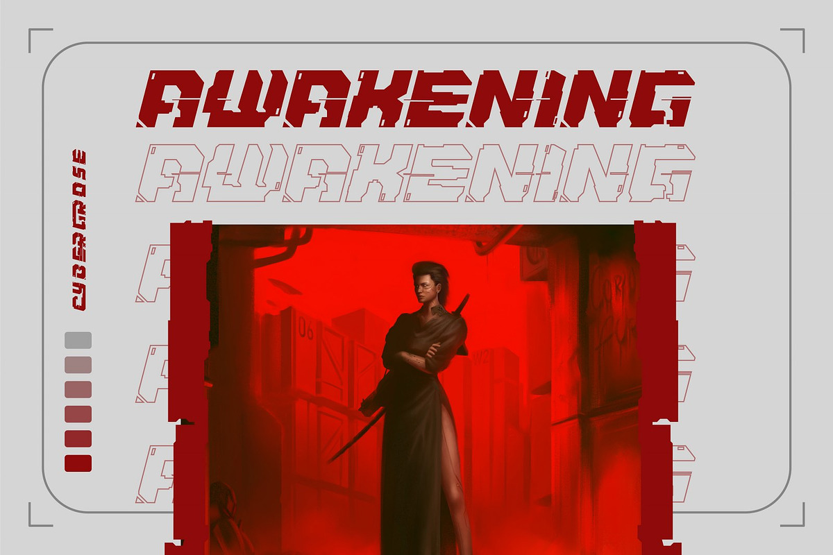 Cybergrose - Cyberpunk Display Font, a Sans Serif Font by Annora Studio (Photo 6 of 17)