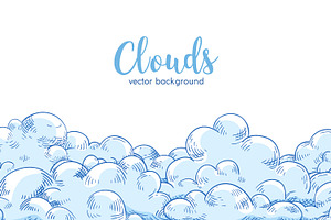 Hand drawn clouds background, a Decorative Illustration by Good Studio