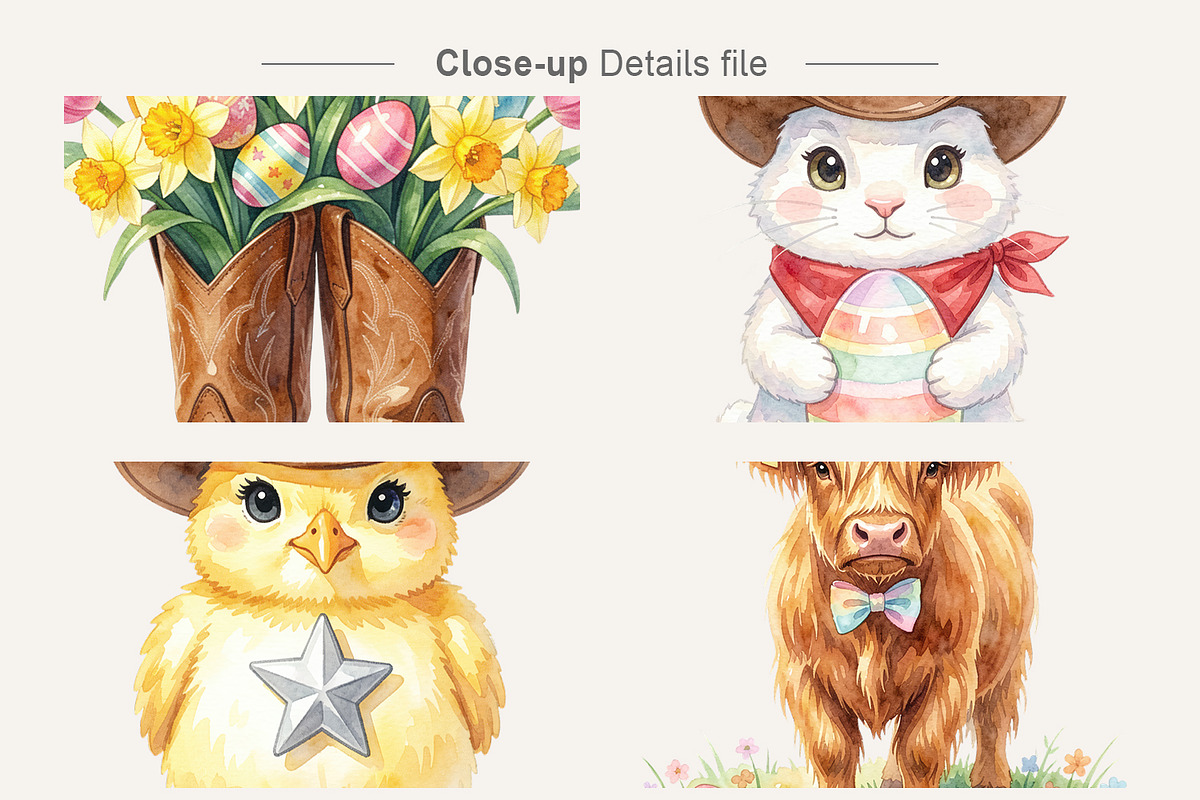 Western Easter Sublimation PNGs, an Illustration by Artnoy (Photo 4 of 8)