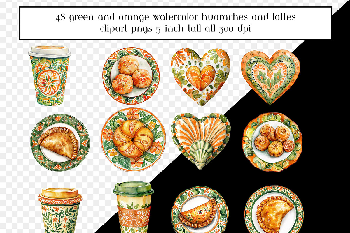 Green & Orange Watercolor Huaraches, a Graphic by AllTheKewtClipart (Photo 3 of 5)