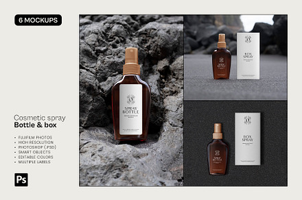 Cosmetic Spray Bottle - 6 Mockups