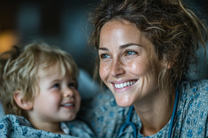 Smiling nurse caring for a young patient in a medical setting, a Health & Medical Photo by AS photostudio