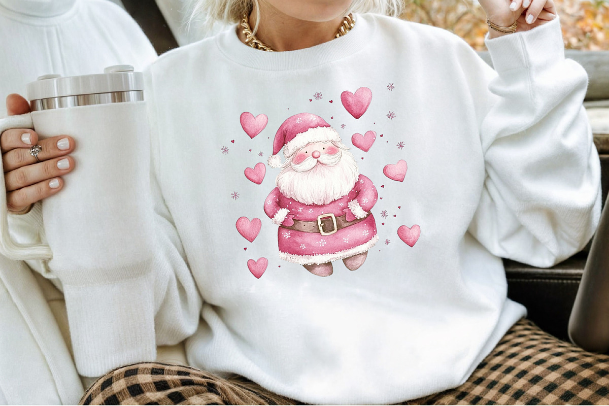Pink Trendy Christmas Santa Png Bund, an Illustration by Sublimation Artist (Photo 3 of 6)
