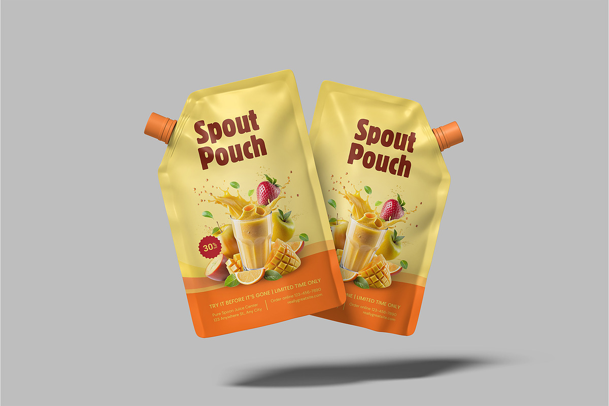 Spout Pouch Packaging Mockup, a Packaging Mockup by Bangdastudio (Photo 3 of 5)
