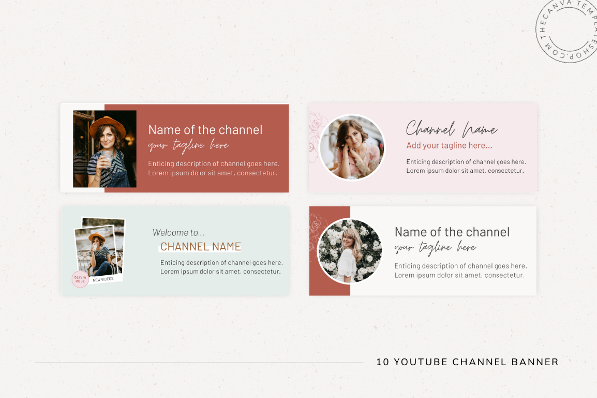 Olivia-Rose YouTube Canva Template, a Social Media Template by The Canva Template Shop (Photo 4 of 6)